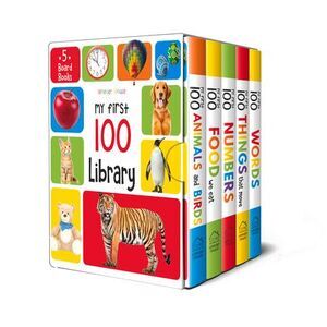 My First 100 Library: Boxset of 5 Early Learning Board Books -- Wonder House Boo